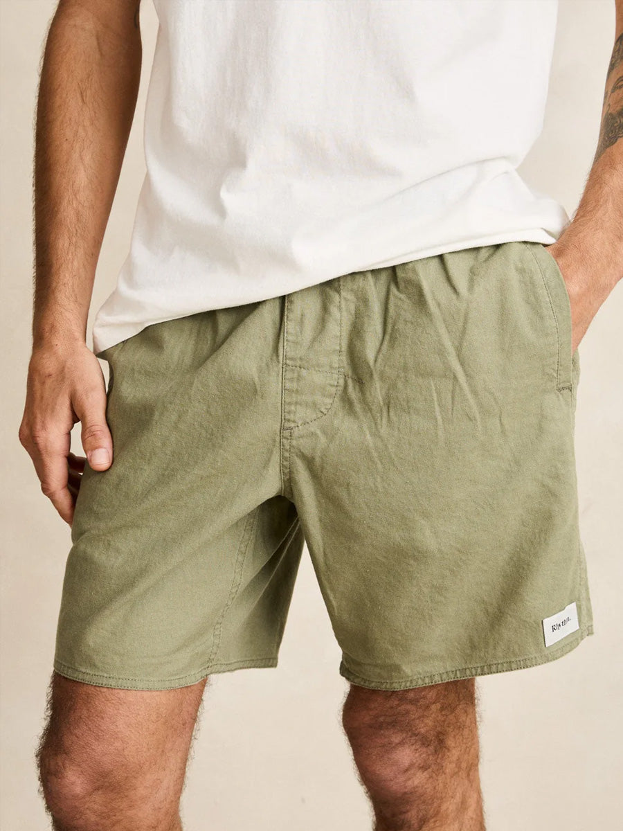 RHYTHM CLASSIC LINEN JAM SHORT - OLIVE SHORTS RHYTHM
