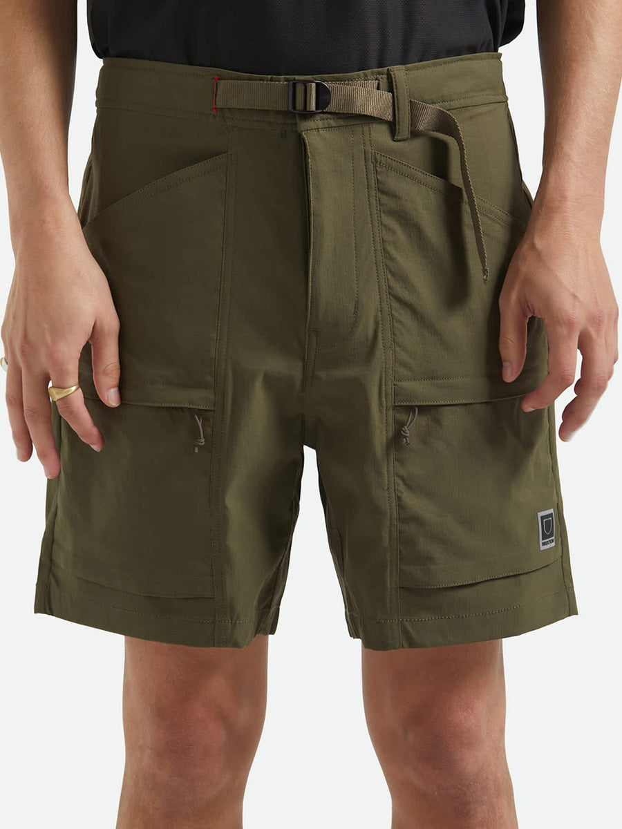 BRIXTON JOURNEY UTILITY SHORT - DARK OLIVE SHORTS BRIXTON
