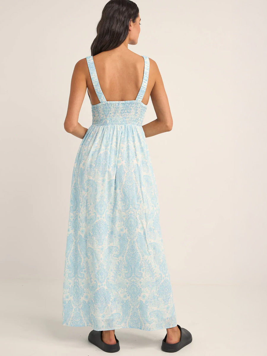 JEAN PAISLEY MAXI DRESS - BLUE DRESS -