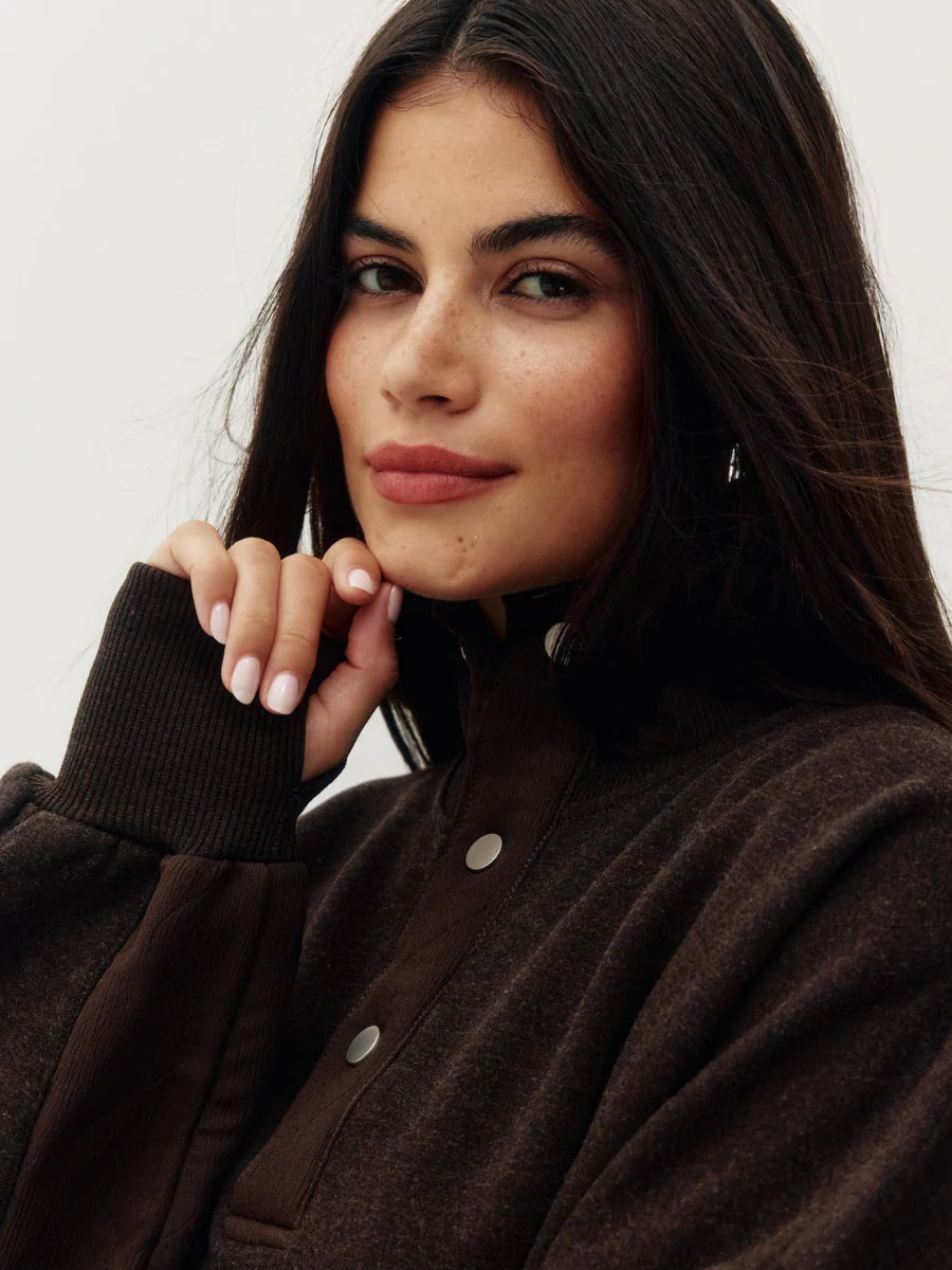KUWALLA PEAKFORM FUNNEL SWEATSHIRT - TOASTED COCOA