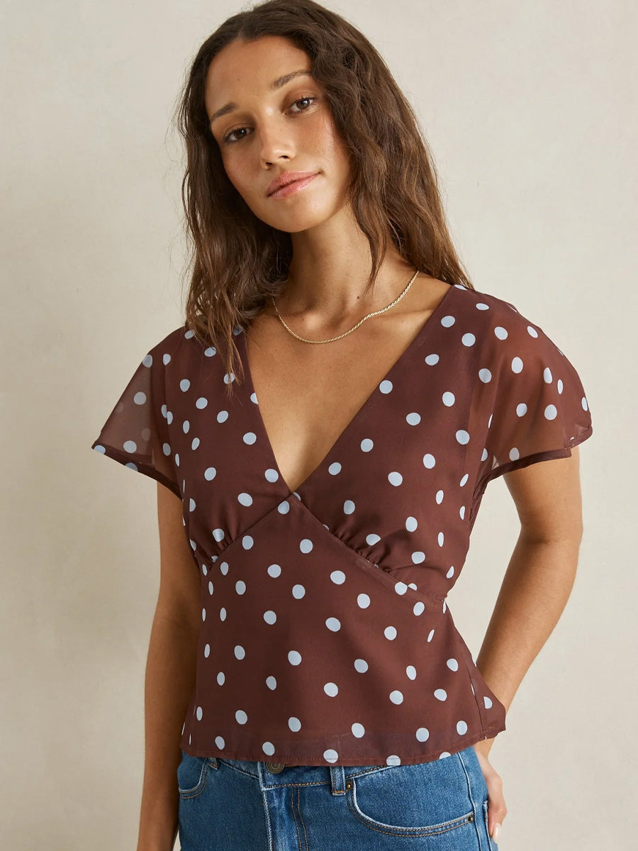 RHYTHM PENNY TOP - CHOCOLATE