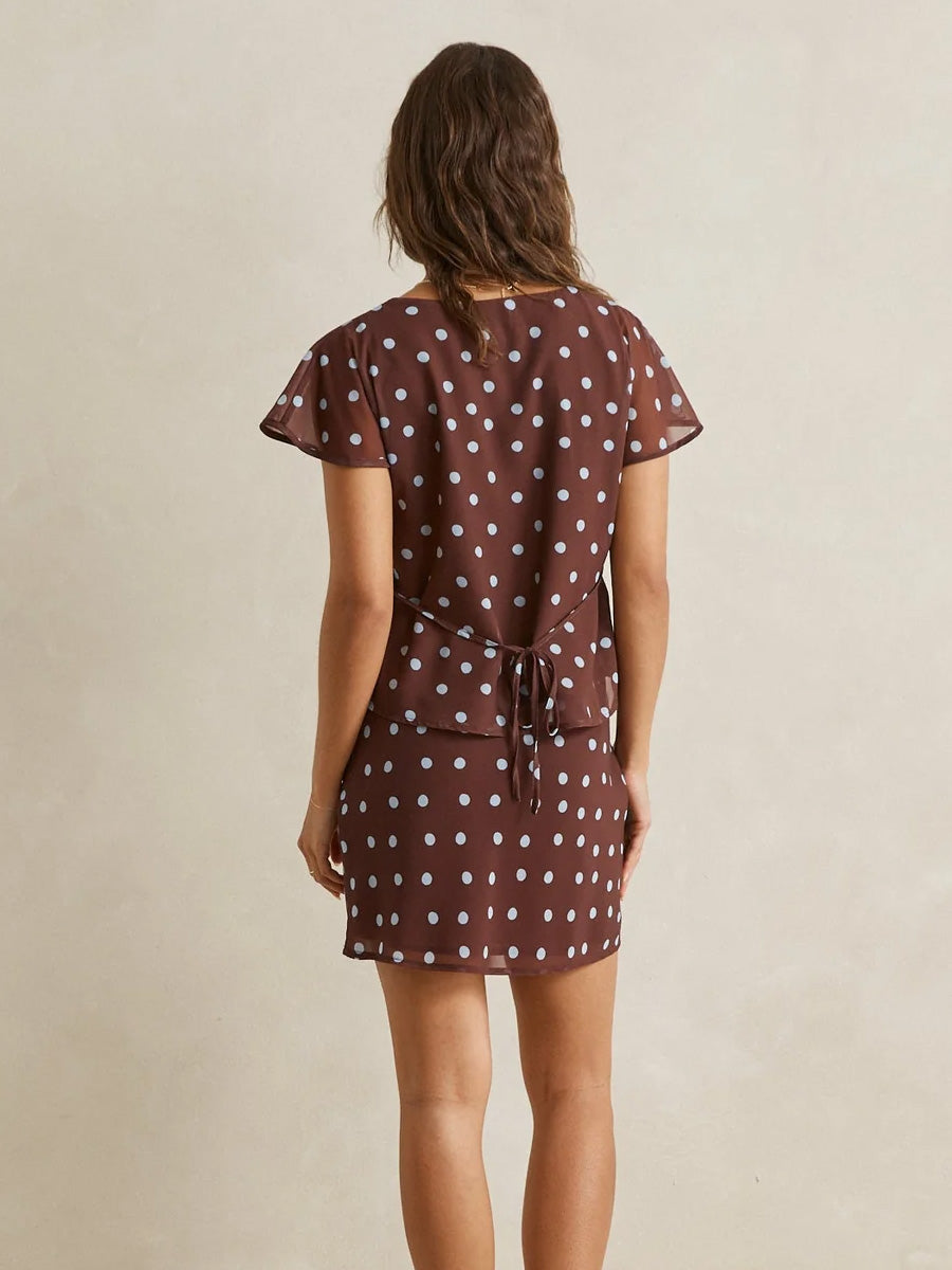 RHYTHM PENNY MINI SKIRT - CHOCOLATE SKIRTS RHYTHM