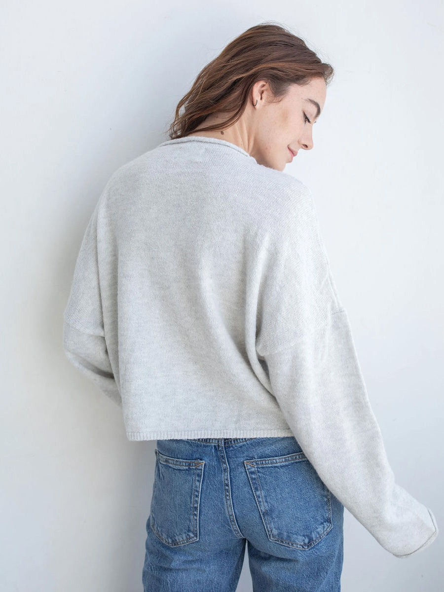 PIPER CARDIGAN - LIGHT GREY SWEATERS OAK CLOTHING CO.