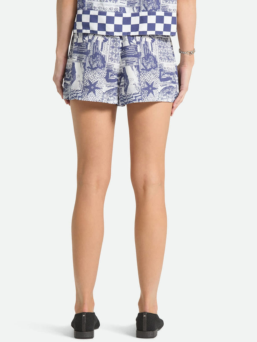 BRIXTON POST PLAYA EWAIST SHORT - NAVY/WHITE COLLAGE