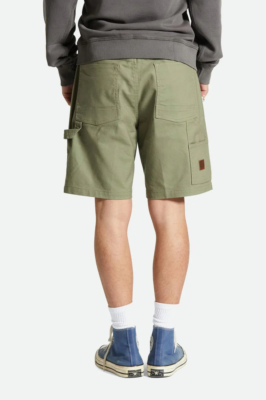 BRIXTON BUILDERS CARPENTER SHORT - OLIVE SURPLUS SHORTS BRIXTON   