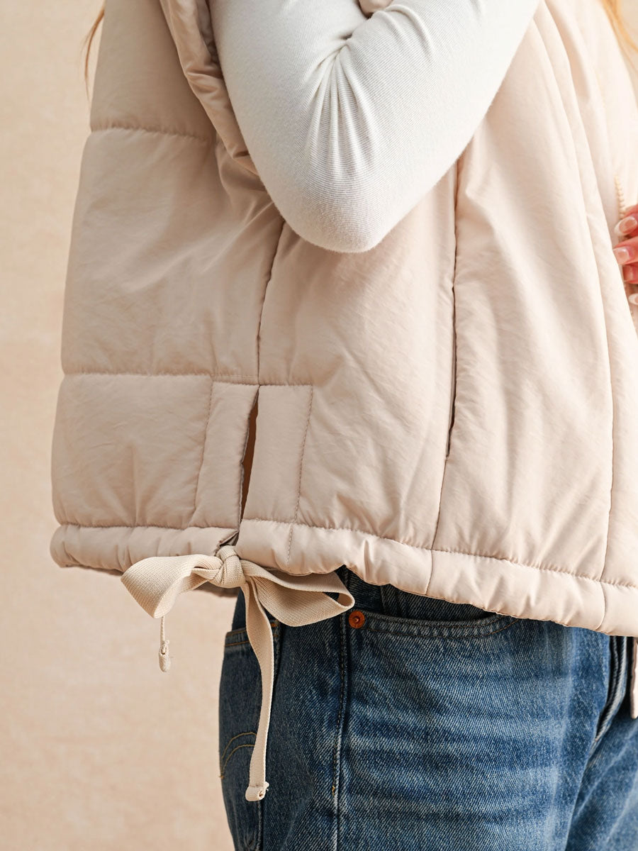 OVERSIZED PUFFER VEST - ECRU JACKETS OAK CLOTHING CO.