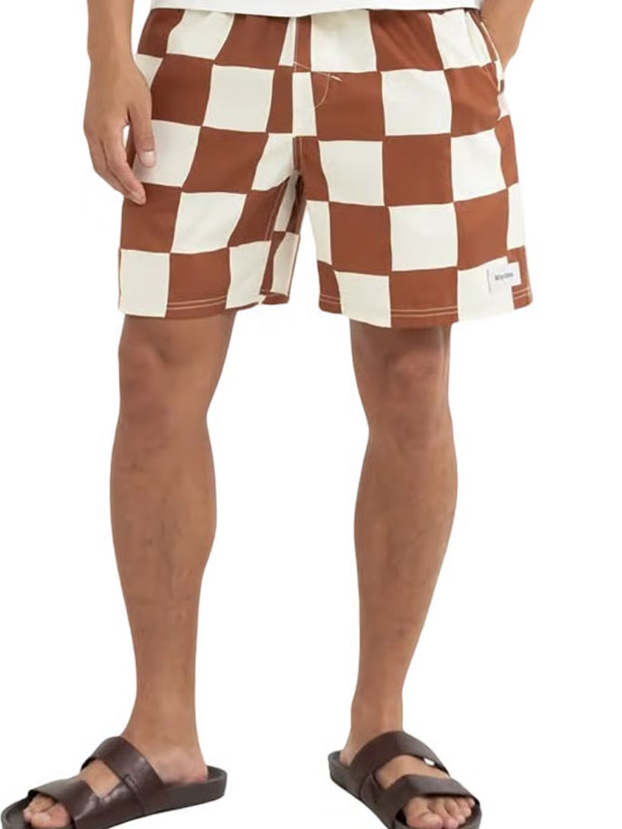 RHYTHM RHUMBA CHECK JAM SHORT - BROWN SHORTS RHYTHM