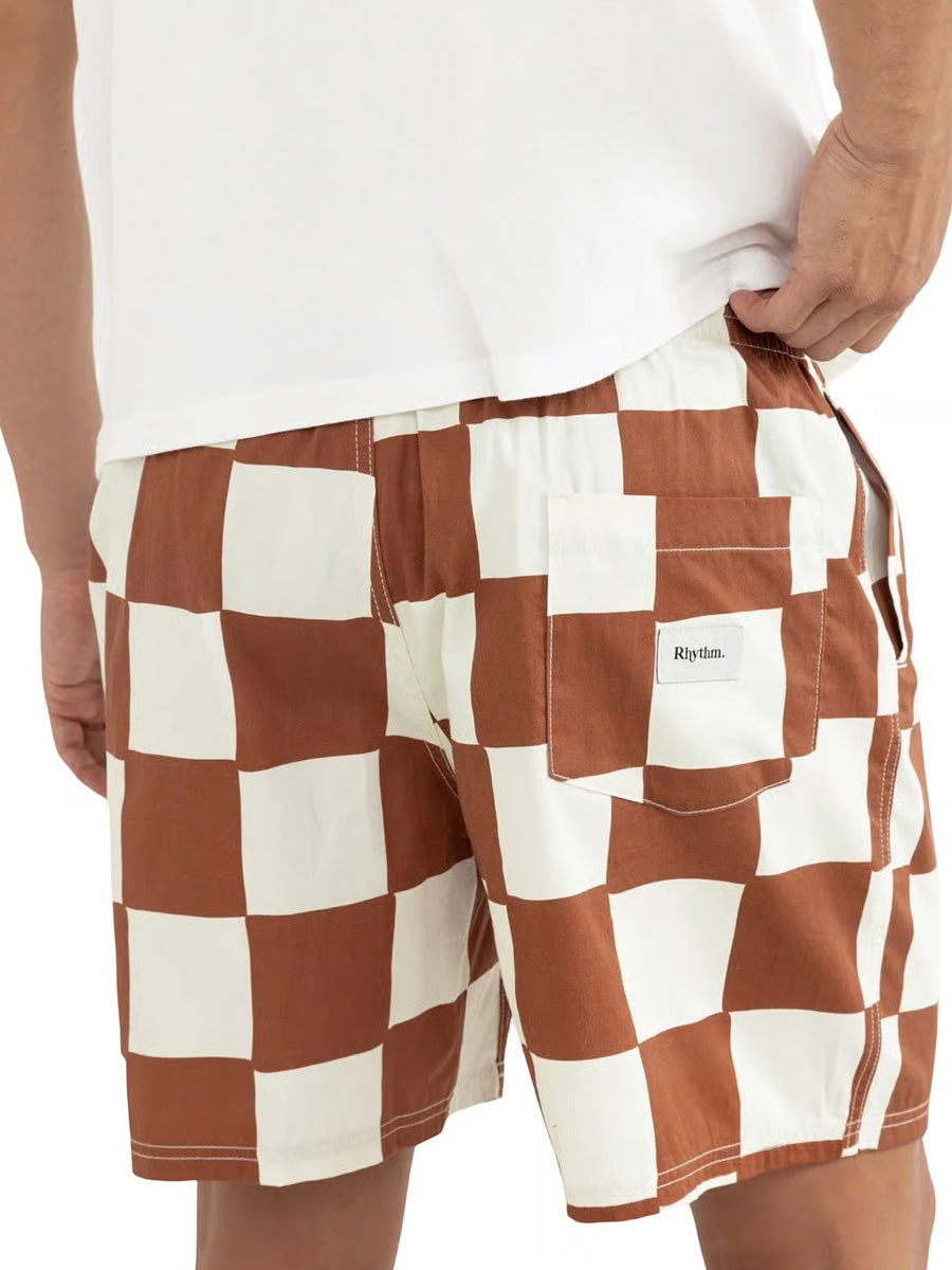RHYTHM RHUMBA CHECK JAM SHORT - BROWN SHORTS RHYTHM