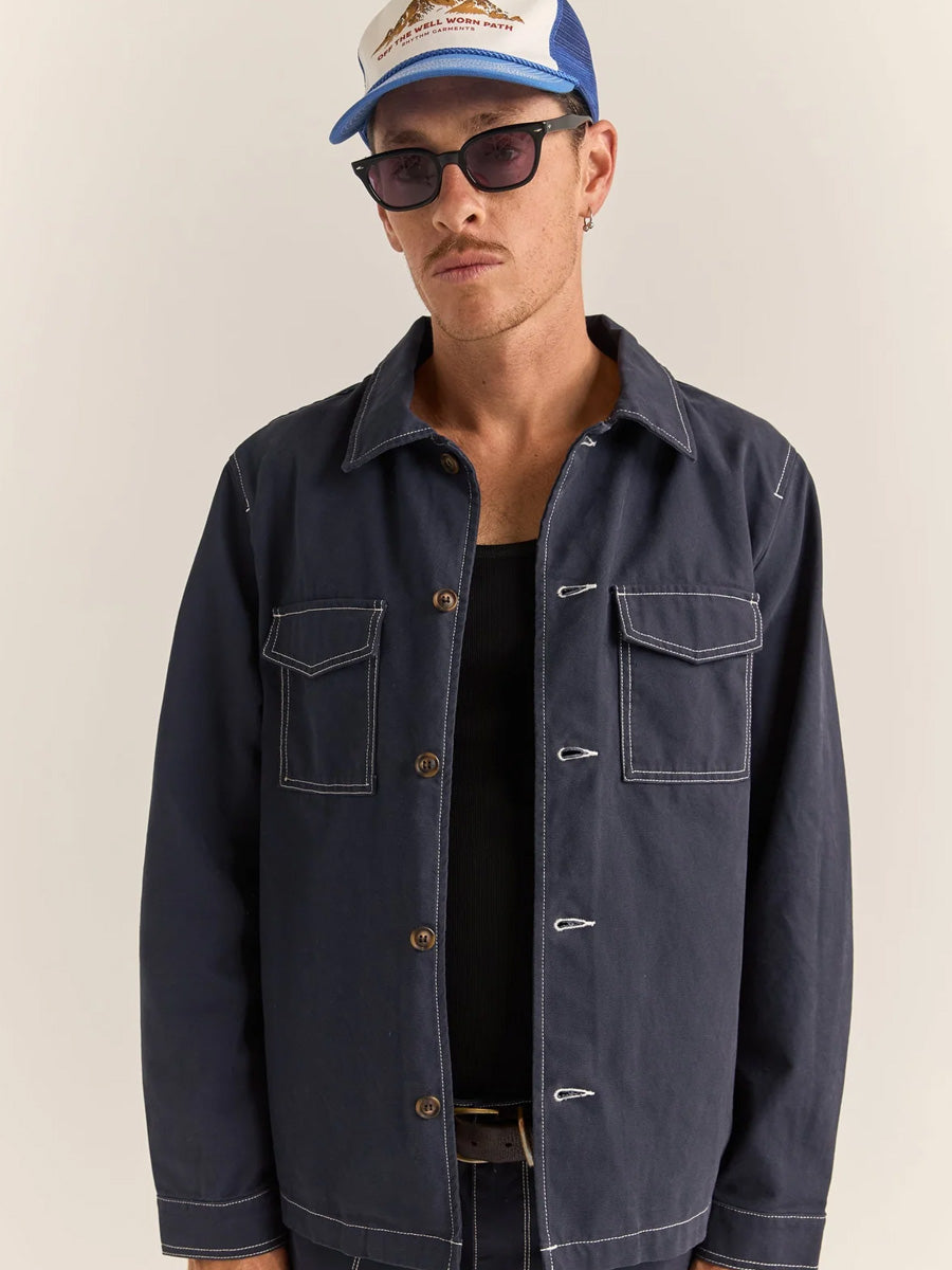 RHYTHM CANVAS OVERSHIRT - INDIGO SHIRT RHYTHM   