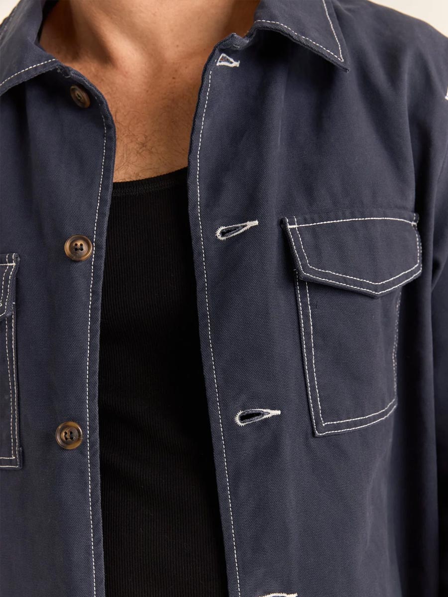 RHYTHM CANVAS OVERSHIRT - INDIGO SHIRT RHYTHM   