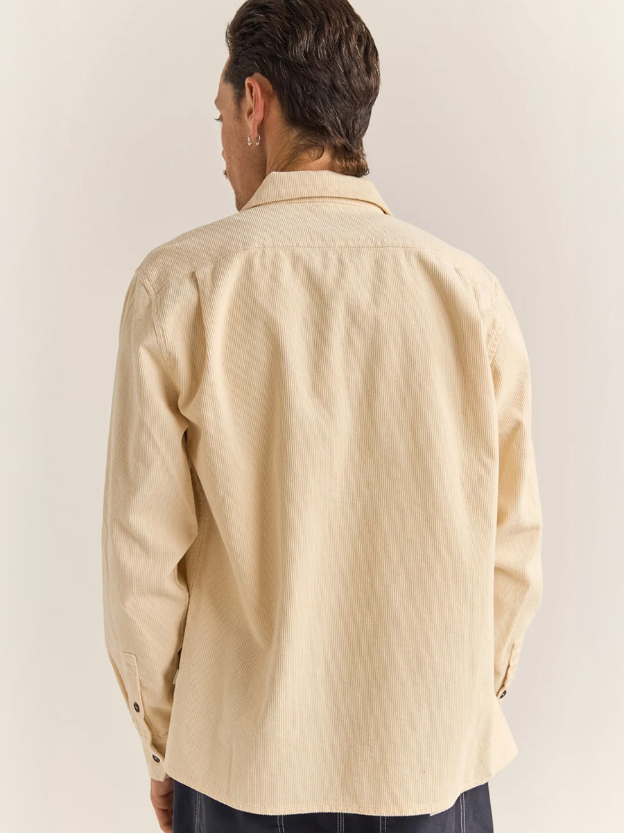 RHYTHM CORDUROY LONG-SLEEVE SHIRT - NATURAL SHIRT RHYTHM   