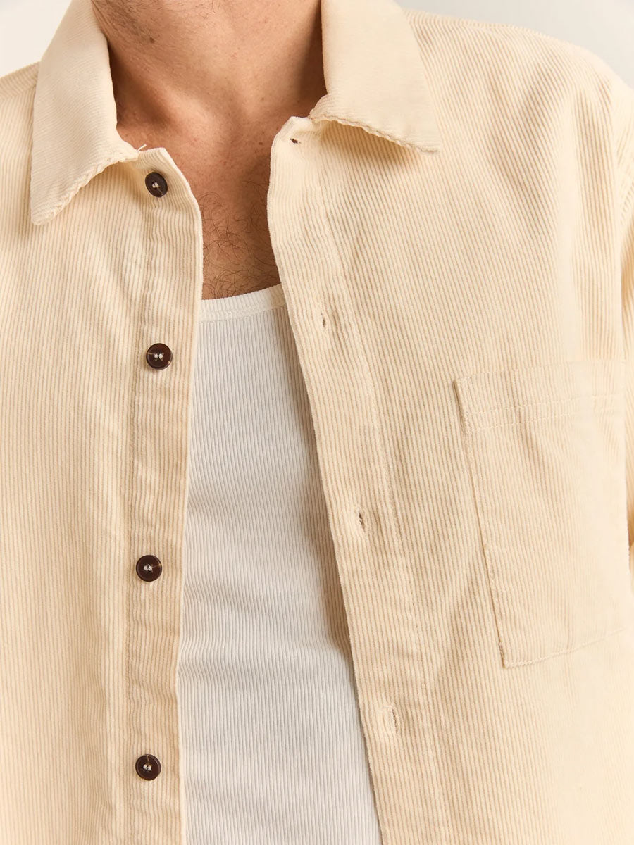 RHYTHM CORDUROY LONG-SLEEVE SHIRT - NATURAL SHIRT RHYTHM   