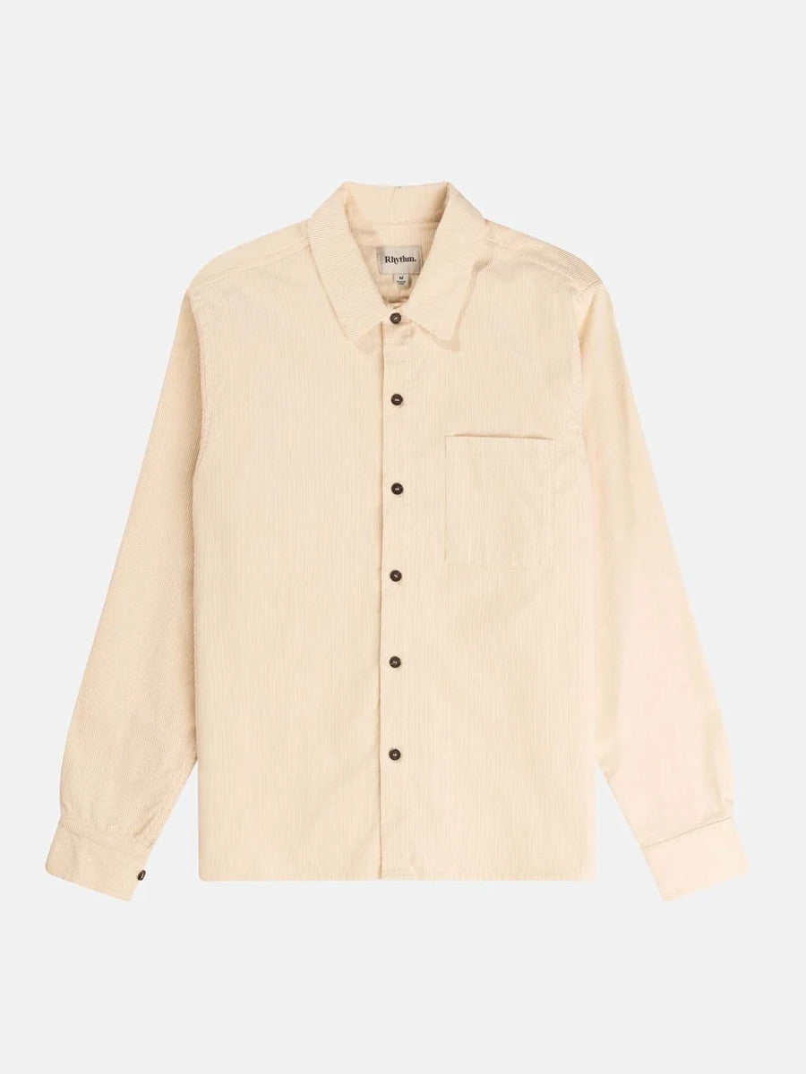 RHYTHM CORDUROY LONG-SLEEVE SHIRT - NATURAL SHIRT RHYTHM   