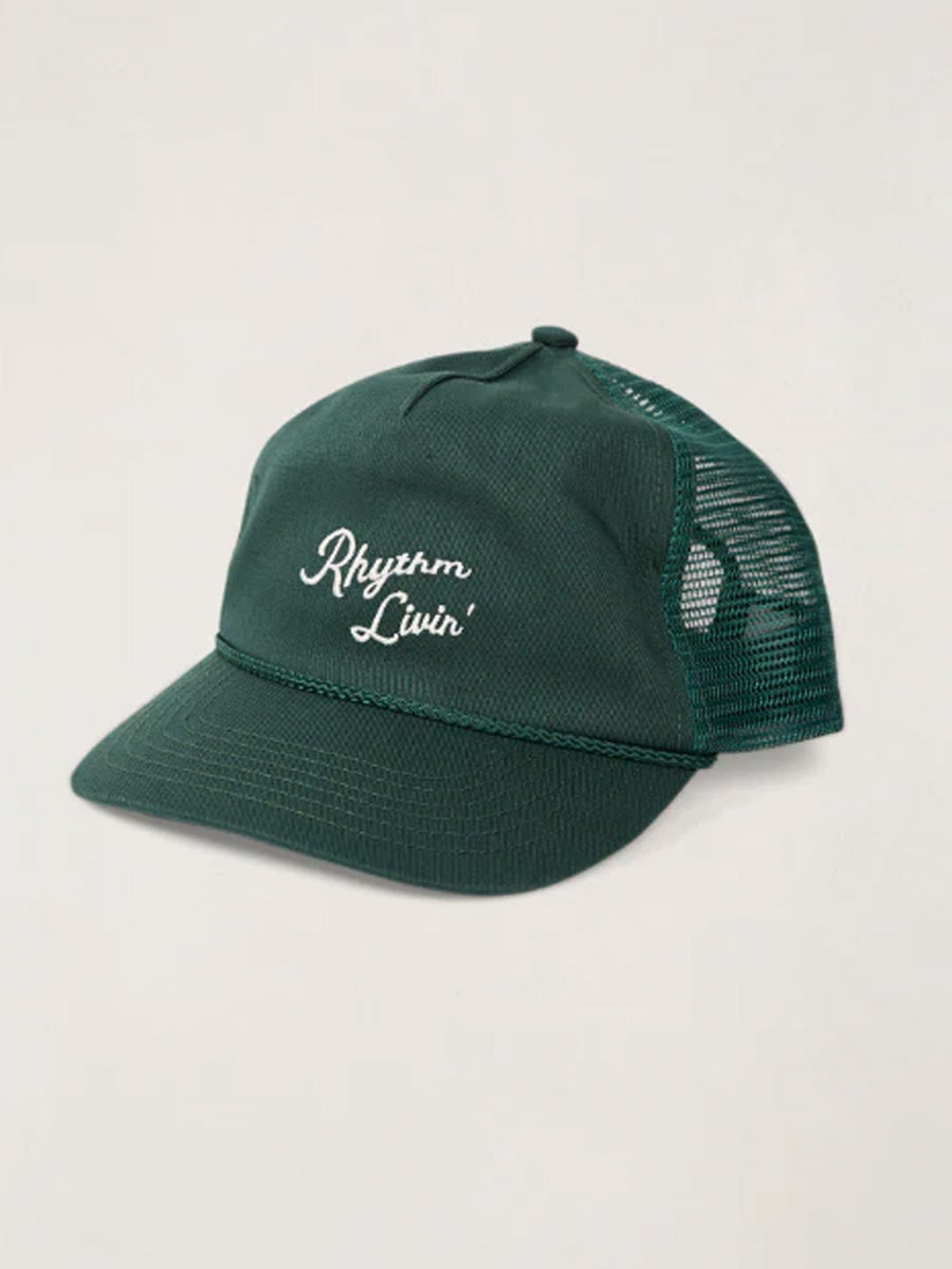 RHYTHM SCRIPT TRUCKER CAP - GREEN