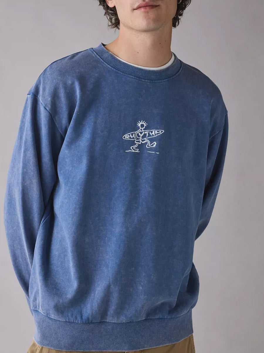 RHYTHM DRIFTER SALT WASH CREW - SLATE SWEATERS RHYTHM