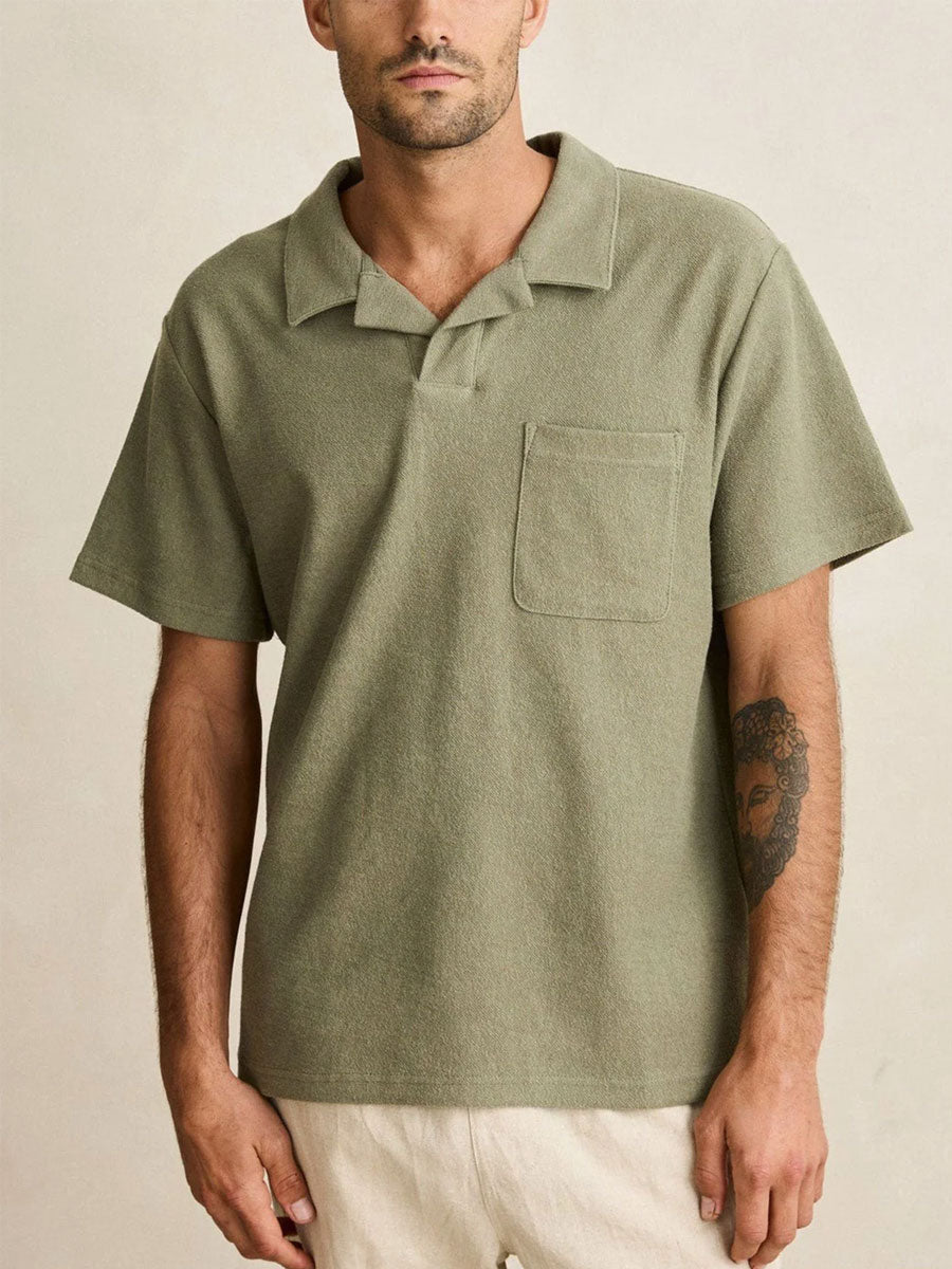 RHYTHM VINTAGE TERRY POLO - SAGE T-SHIRTS RHYTHM