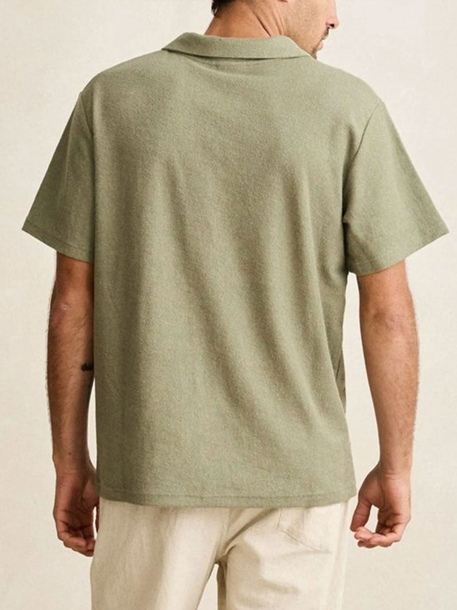 RHYTHM VINTAGE TERRY POLO - SAGE T-SHIRTS RHYTHM