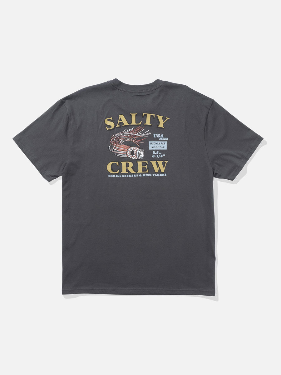 SALTY CREW LURED CLASSIC SHORT-SLEEVE TEE - CHARCOAL TSHIRT -