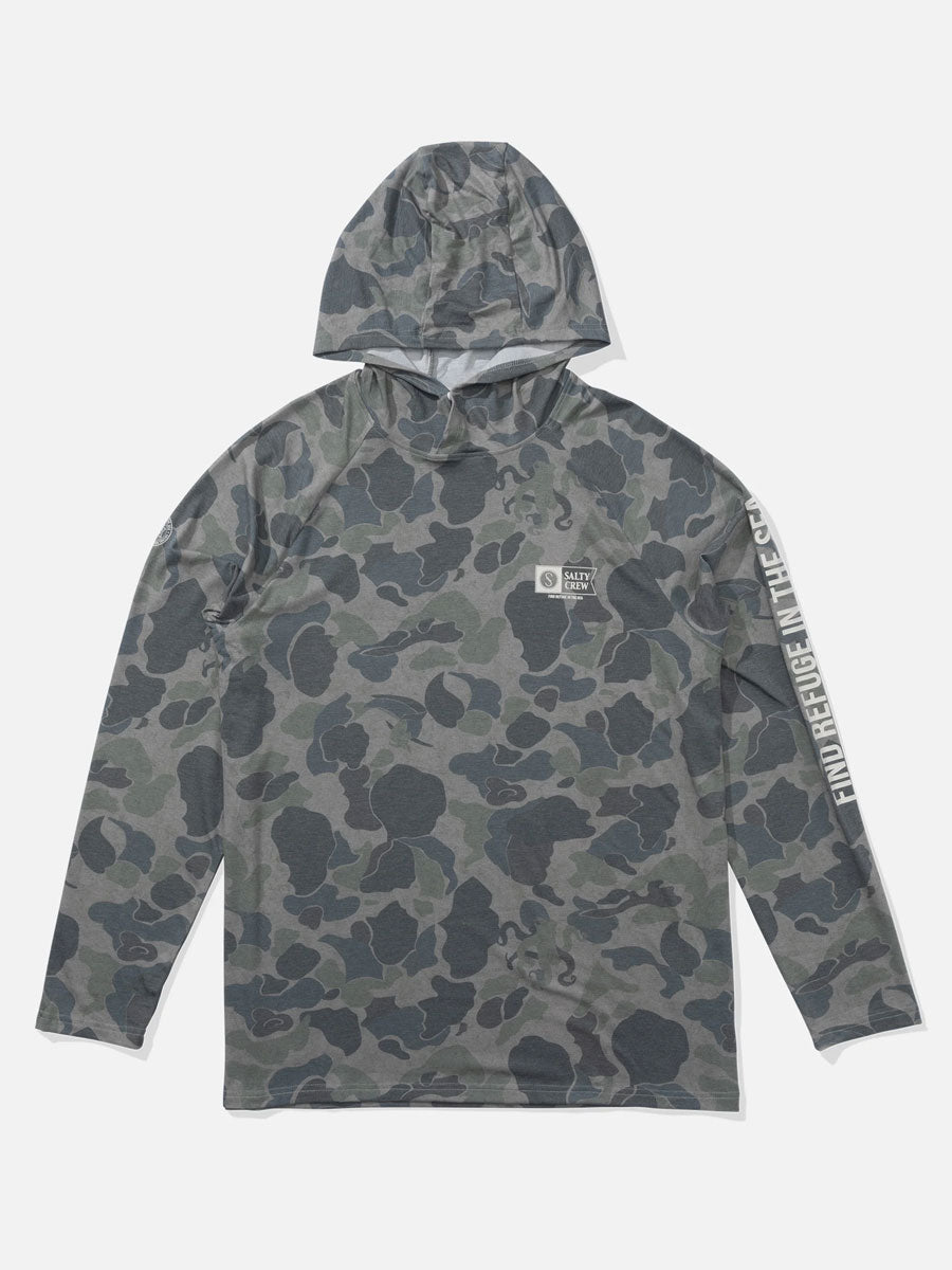 SALTY CREW MARINER LITE UV HOODIE - SAND CAMO SHIRT -