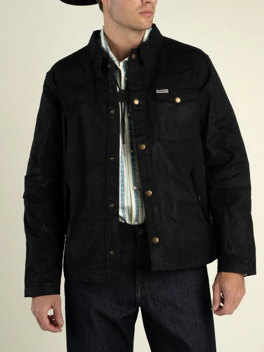 SENDERO RANCHO WAXED JACKET - BLACK