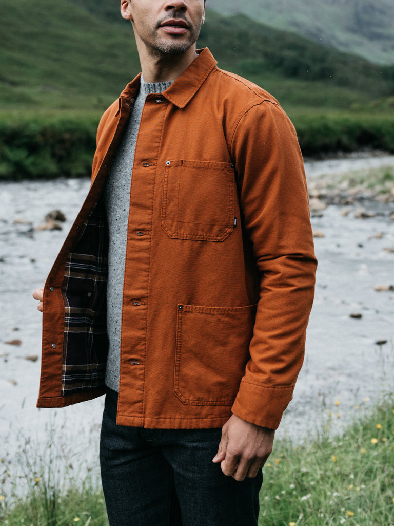 FINISTERRE BASSET FLANNEL LINED JACKET - SABLE JACKET FINISTERRE   