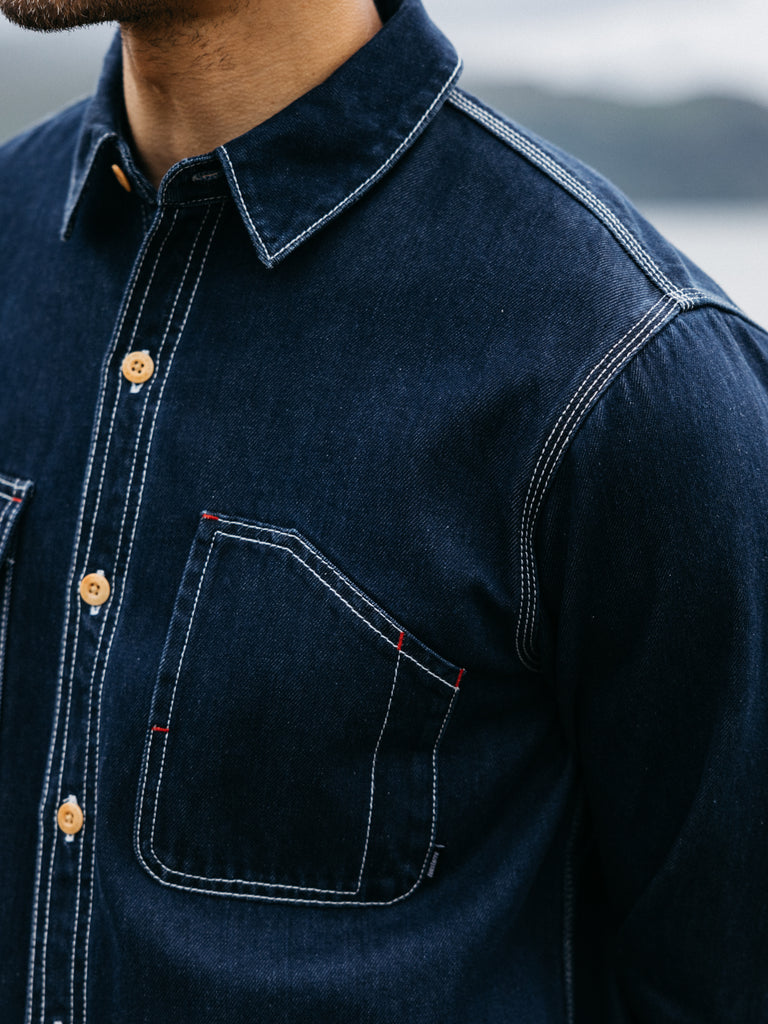 FINISTERRE EDDYSTONE DENIM SHIRT - WASHED DENIM SHIRT FINISTERRE   