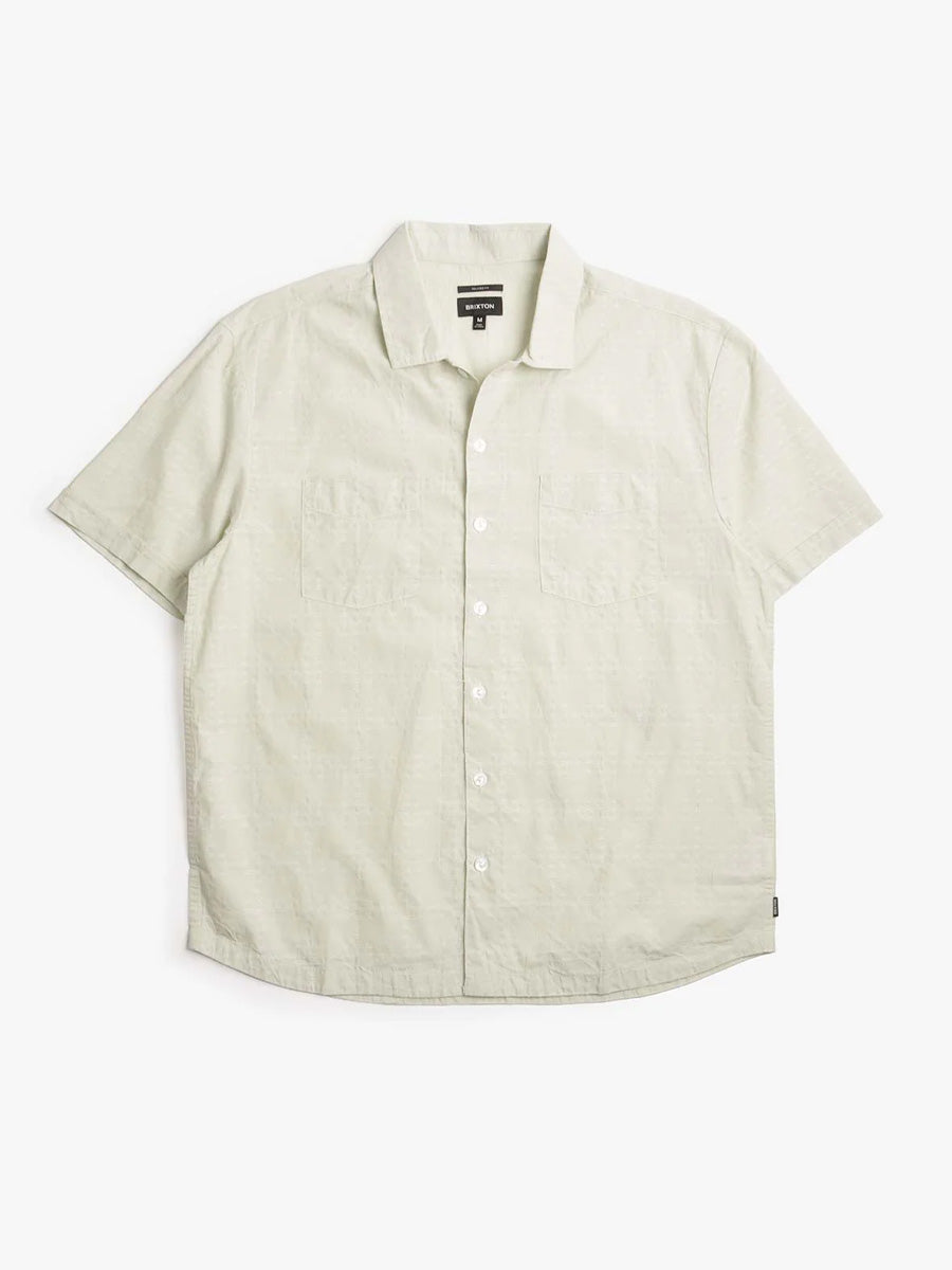 BRIXTON THE VINTAGE SHORT-SLEEVE WOVEN - SEA FOAM JACQUARD STRIPE SHIRTS BRIXTON