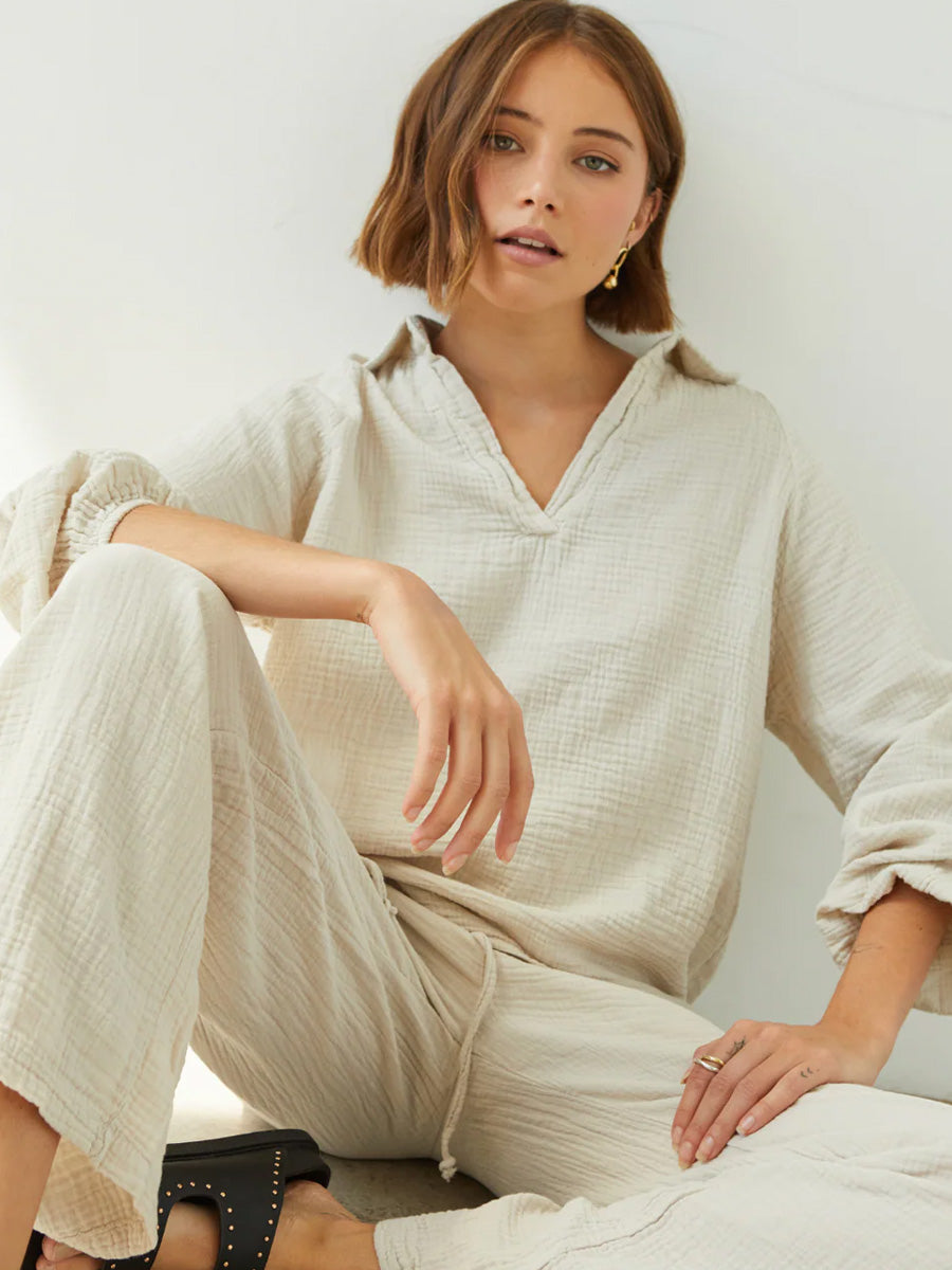 CHARLI SELENA COTTON TOP - SEASHELL SHIRTS CHARLI