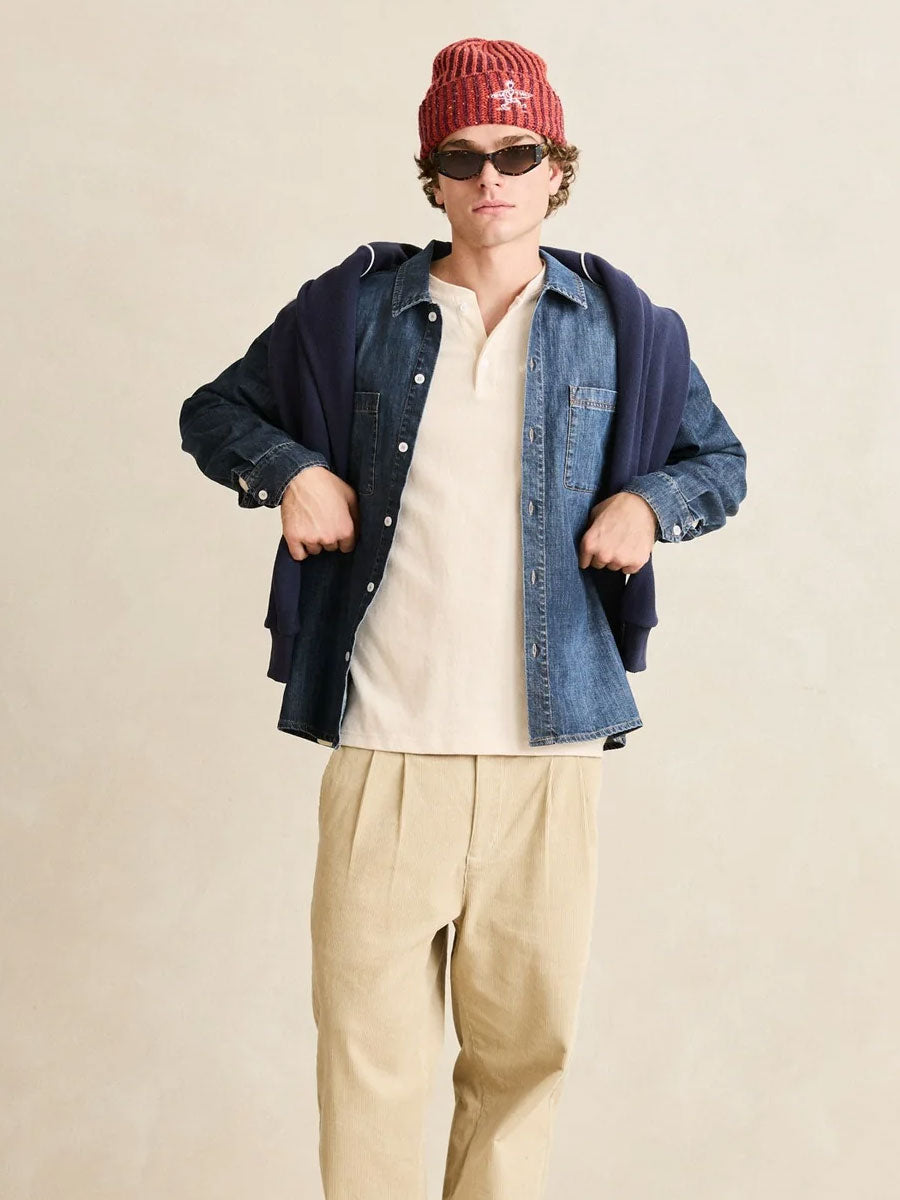 RHYTHM SERGE DENIM OVERSHIRT - WASHED INDIGO SHIRTS RHYTHM