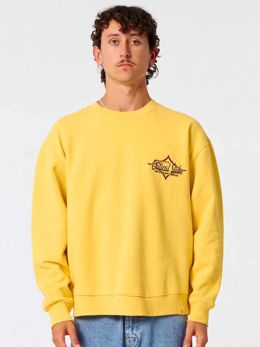 CRITICAL SLIDE SUN CURED DIAMOND CREW - SUNFLOWER SWEATERS CRITICAL SLIDE