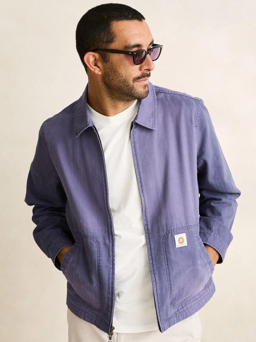 RHYTHM HERRINGBONE SUN WASH JACKET - VINTAGE BLUE