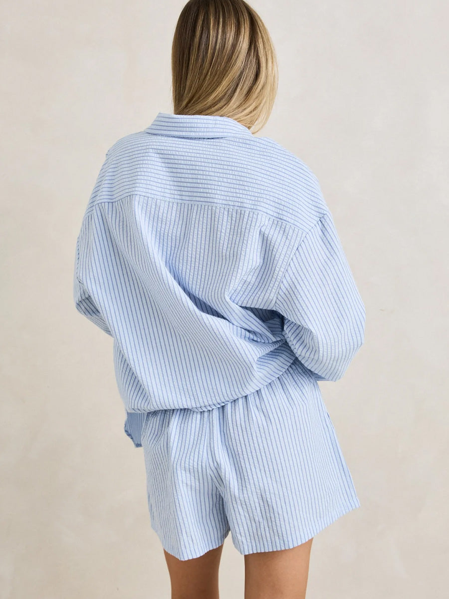RHYTHM OVERSWIM STRIPE SHORT - BLUE SHORTS RHYTHM