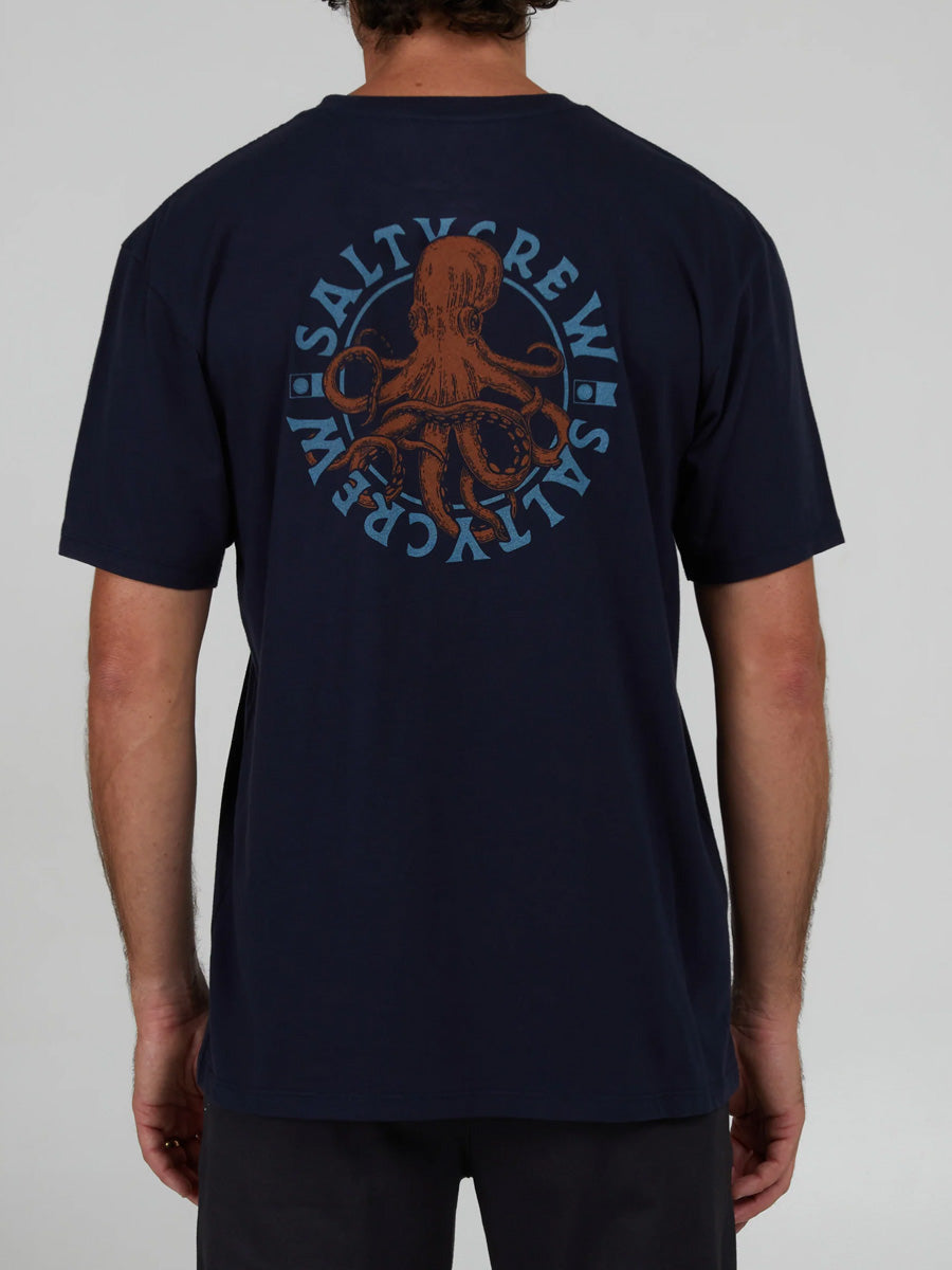 SALTY CREW TENTACLES SHORT-SLEEVE TEE - NAVY TSHIRT -