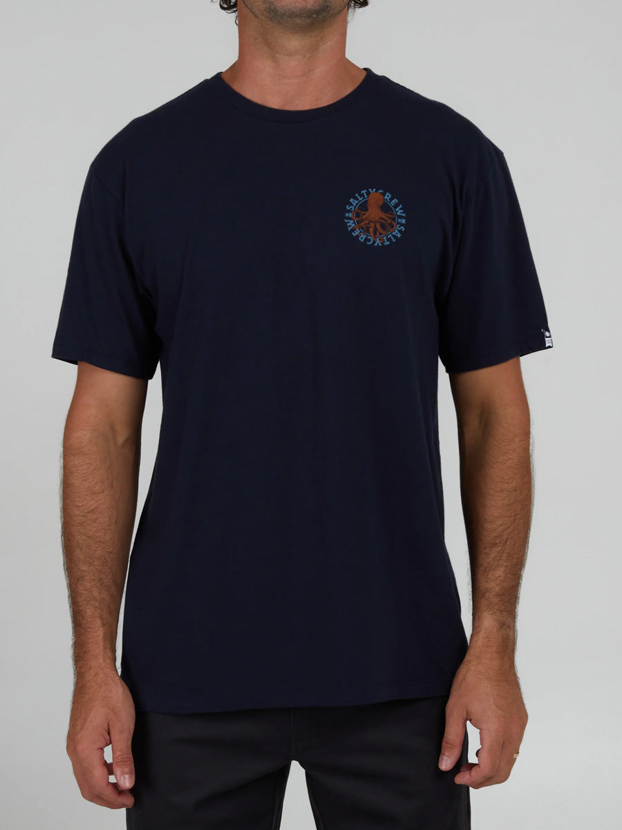 SALTY CREW TENTACLES SHORT-SLEEVE TEE - NAVY TSHIRT -