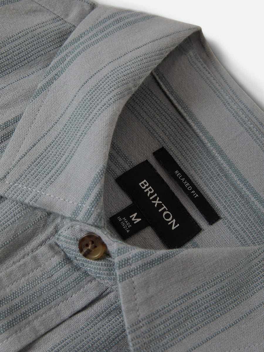 BRIXTON CRU STRIPED DOBBY SHORT-SLEEVE WOVEN - TROOPER SHIRTS BRIXTON
