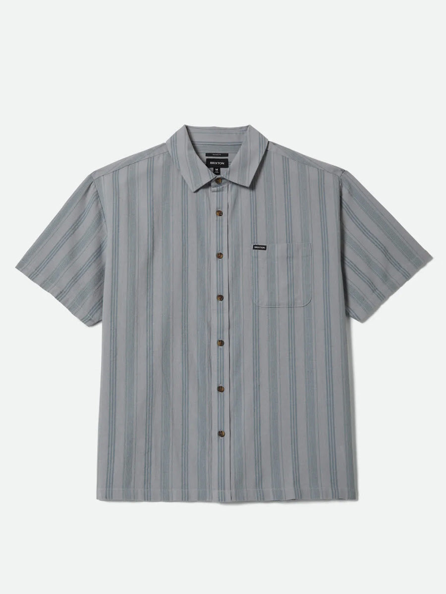 BRIXTON CRU STRIPED DOBBY SHORT-SLEEVE WOVEN - TROOPER SHIRTS BRIXTON