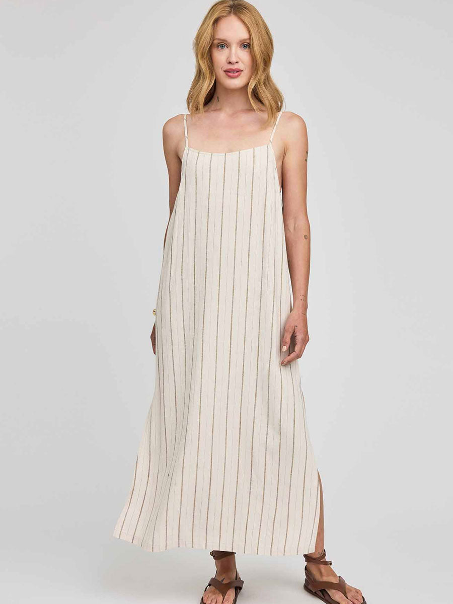 GENTLE FAWN TWYLA DRESS - LINEN STRIPE DRESSES GENTLE FAWN