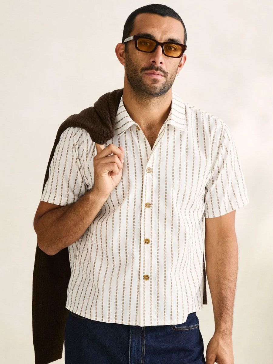 VACATION STRIPE CROP SHORT-SLEEVE SHIRT - MULTI SHIRTS RHYTHM