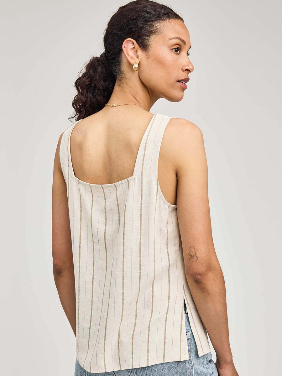 GENTLE FAWN VERA TOP - LINEN STRIPE TANK TOPS GENTLE FAWN