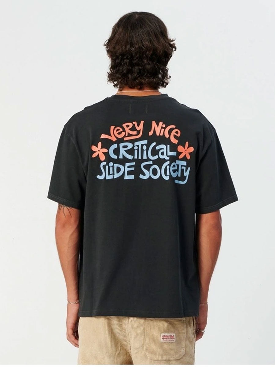 CRITICAL SLIDE VERY NICE TEE - VINTAGE BLACK