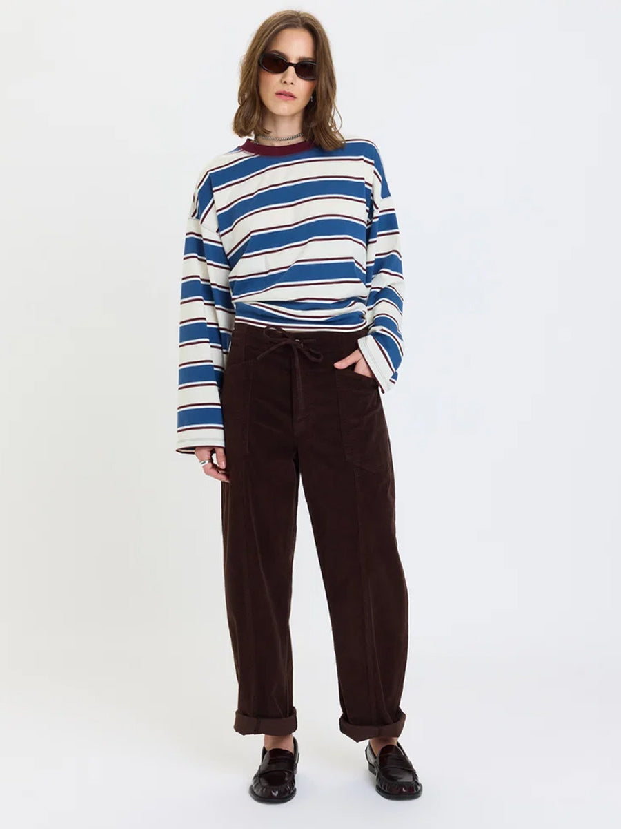 DAZE DRAWSTRING VILLA BARREL PANT - CHOCOLATE PANTS DAZE DENIM