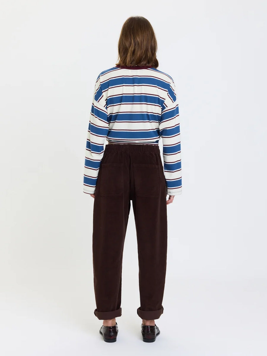 DAZE DRAWSTRING VILLA BARREL PANT - CHOCOLATE PANTS DAZE DENIM