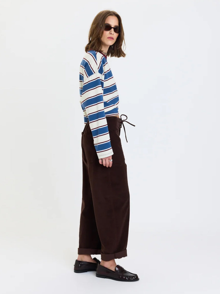 DAZE DRAWSTRING VILLA BARREL PANT - CHOCOLATE PANTS DAZE DENIM