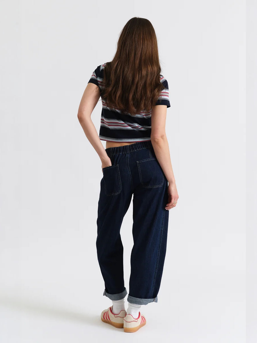 DAZE DRAWSTRING VILLA BARREL PANT - BLUE MOOD JEANS DAZE DENIM