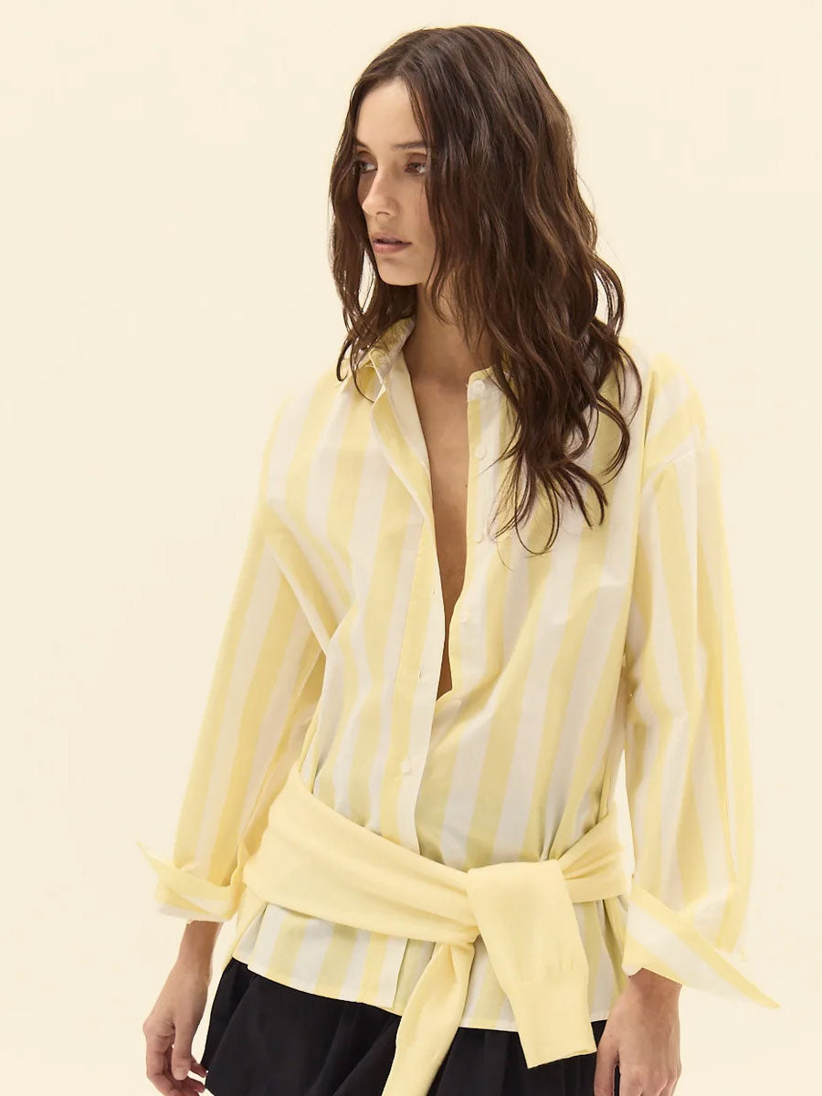 VINCENZO SHIRT - STRIPED YELLOW SHIRTS DELUC