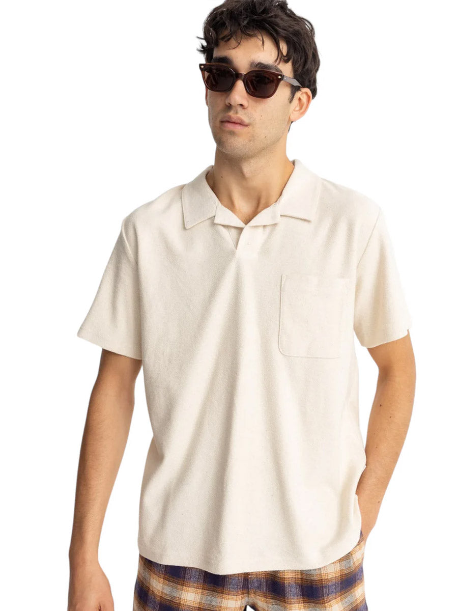 RHYTHM VINTAGE TERRY POLO - NATURAL SHIRT -