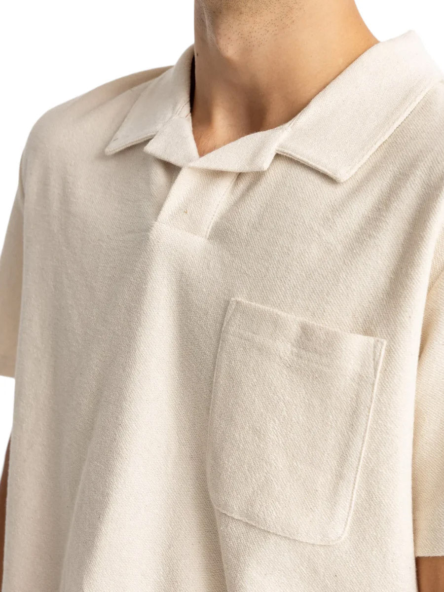 RHYTHM VINTAGE TERRY POLO - NATURAL SHIRT -