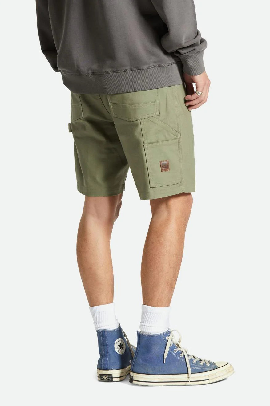 BRIXTON BUILDERS CARPENTER SHORT - OLIVE SURPLUS SHORTS BRIXTON   