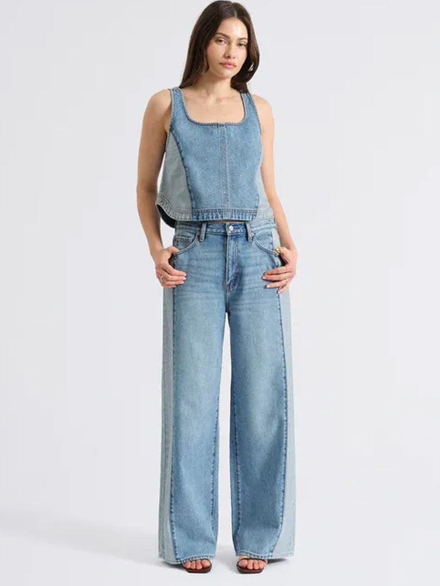DAZE THE WANDERER MID RISE PALAZZO - COASTING JEANS DAZE DENIM