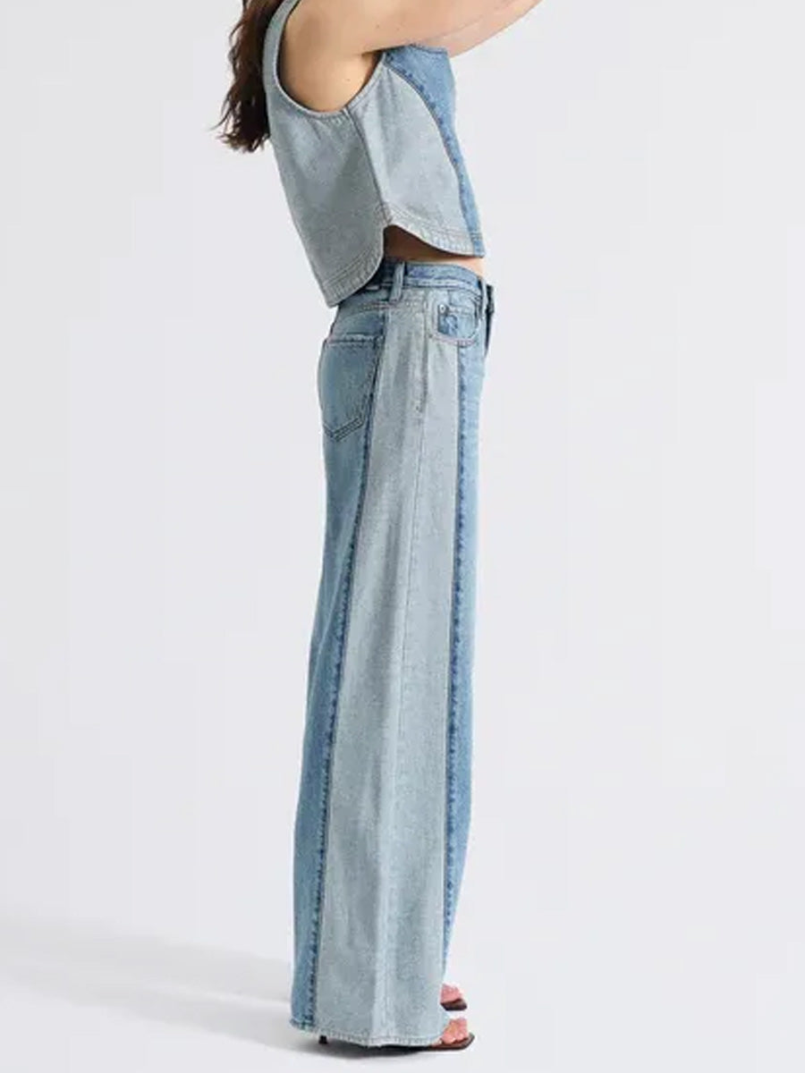 DAZE THE WANDERER MID RISE PALAZZO - COASTING JEANS DAZE DENIM